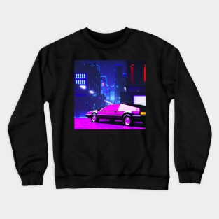 Boxy sports car in night city Crewneck Sweatshirt